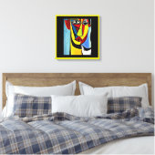 Abstracte kunst op gespannen canvas print (Insitu (Slaapkamer))