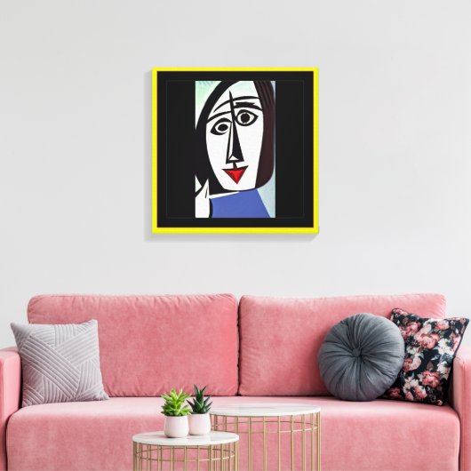 Abstracte kunst op gespannen canvasprint canvas afdruk (Insitu (Woonkamer))