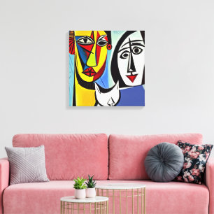 Abstracte kunst op gespannen canvasprint canvas afdruk