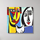Abstracte kunst op gespannen canvasprint canvas afdruk (Voorkant)
