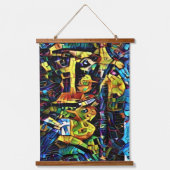 Abstracte kunst opknoping wandtapijt hangend wandkleed (Voorkant)