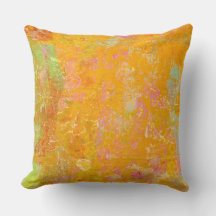 Abstracte kunst Oranje gele roze rood groen schild