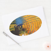Abstracte kunst ovale sticker (Envelop)