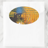 Abstracte kunst ovale sticker (Tas)