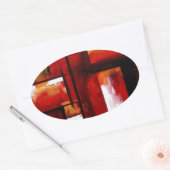 Abstracte kunst ovale sticker (Envelop)