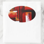 Abstracte kunst ovale sticker (Tas)