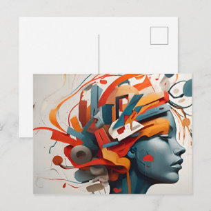 Abstracte kunst over geestelijke gezondheid briefkaart