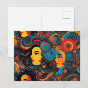 Abstracte kunst over geestelijke gezondheid briefkaart