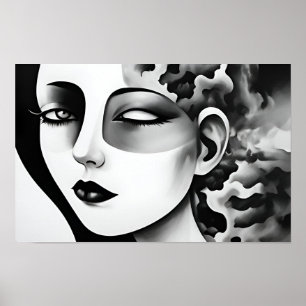 Abstracte kunst over geestelijke gezondheid poster