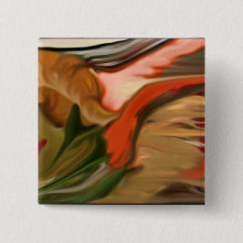 Abstracte kunst overvloed vierkante button 5,1 cm