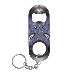 Abstracte Kunst Paars Ornament Sleutelhanger Flessenopener