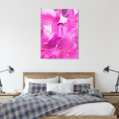 Abstracte Kunst Paars Roze Wit Kwaststreek Canvas Afdruk (Insitu (Slaapkamer))