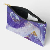 Abstracte kunst paarse en witte maanberg etui (Open)