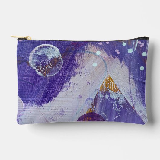 Abstracte kunst paarse en witte maanberg etui (Voorkant)