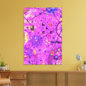 Abstracte Kunst: Paarse Glitch Canvas Afdruk (Insitu (Woonkamer))