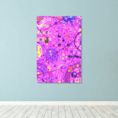 Abstracte Kunst: Paarse Glitch Canvas Afdruk (Insitu (Houten vloer))