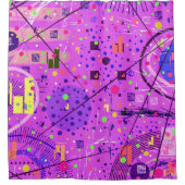 Abstracte Kunst: Paarse Glitch Douchegordijn (Voorkant)