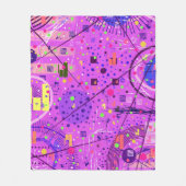 Abstracte Kunst: Paarse Glitch Fleece Deken (Voorkant)