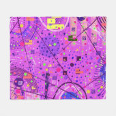 Abstracte Kunst: Paarse Glitch Fleece Deken (Voorkant (Horizontaal))