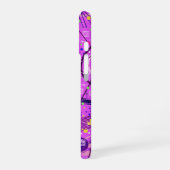 Abstracte Kunst: Paarse Glitch iPhone 16 Hoesje (Linkerkant)
