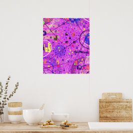 Abstracte Kunst: Paarse Glitch Poster