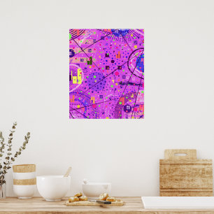 Abstracte Kunst: Paarse Glitch Poster