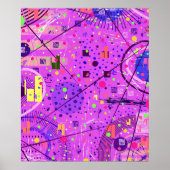 Abstracte Kunst: Paarse Glitch Poster (Voorkant)