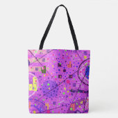 Abstracte Kunst: Paarse Glitch Tote Bag (Voorkant)