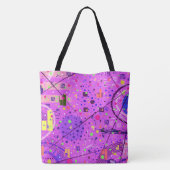 Abstracte Kunst: Paarse Glitch Tote Bag (Achterkant)