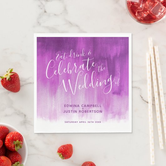 Abstracte kunst paarse mauve bruiloft servet (Insitu)