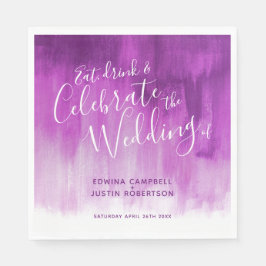 Abstracte kunst paarse mauve bruiloft servet