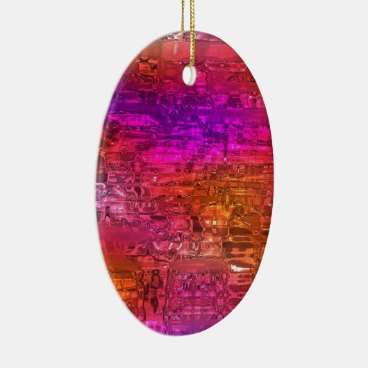 Abstracte kunst, Paarse Oranje roze Keramisch Ornament (Rechts)