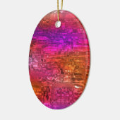 Abstracte kunst, Paarse Oranje roze Keramisch Ornament (Links)