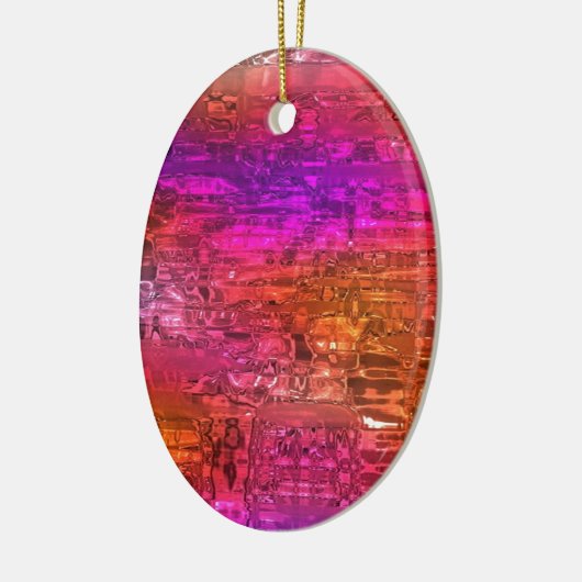 Abstracte kunst, Paarse Oranje roze Keramisch Ornament (Links)