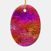 Abstracte kunst, Paarse Oranje roze Keramisch Ornament (Voorkant)