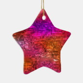 Abstracte kunst, Paarse Oranje roze Keramisch Ornament (Rechts)