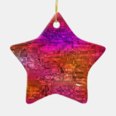 Abstracte kunst, Paarse Oranje roze Keramisch Ornament (Voorkant)