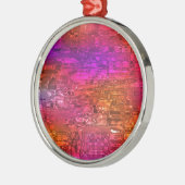 Abstracte kunst, Paarse Oranje roze Metalen Ornament (Links)