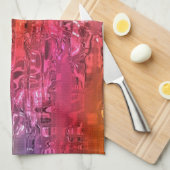 Abstracte kunst, Paarse Oranje roze Theedoek (Quarter Fold)