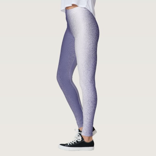 Abstracte kunst Pastel Lavender Paars White Leggings (Links)