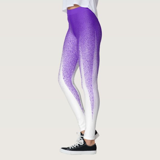 Abstracte kunst Pastel Lavender Paars White Leggings (Links)