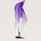 Abstracte kunst Pastel Lavender Paars White Leggings (Rechts)