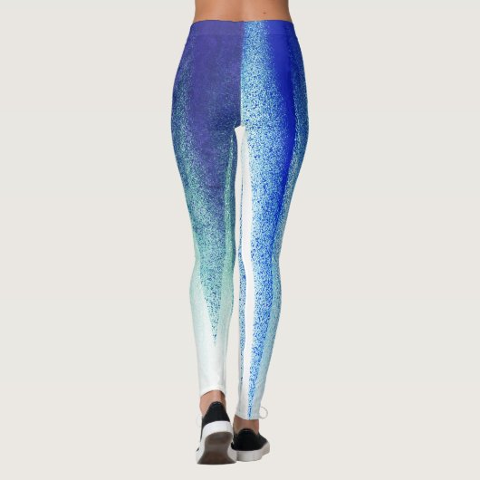 Abstracte Kunst Pastel Lila Blauw Wit Leggings (Achterkant)