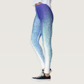 Abstracte Kunst Pastel Lila Blauw Wit Leggings (Links)