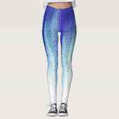 Abstracte Kunst Pastel Lila Blauw Wit Leggings (Voorkant)