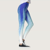 Abstracte Kunst Pastel Lila Blauw Wit Leggings (Rechts)