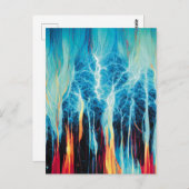 Abstracte kunst Pattern Red en Blue Electric Energ Briefkaart (Voorkant / Achterkant)