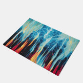 Abstracte kunst Pattern Red en Blue Electric Energ Deurmat (Schuin)