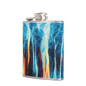 Abstracte kunst Pattern Red en Blue Electric Energ Heupfles (Links)