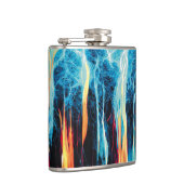 Abstracte kunst Pattern Red en Blue Electric Energ Heupfles (Rechts)